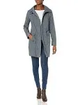 Cole Haan Packable Hooded Raincoat - Gunmetal