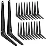 20 Pack Shelf Brackets 12 inches, Heavy Duty Black Iron Metal Floating Shelf