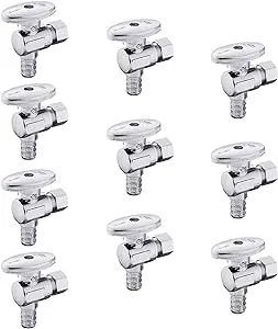 EFIELD 10-Pack Shut Off Valve 1/4 Turn Angle Stop Valve 3/8 OD Compression x 1/2 PEX