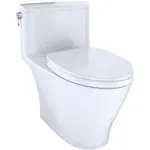 Toto MS642124CUFG#01 Nexus 1G One-Piece Elongated 1.0 GPF Universal Height Toilet with CeFiONtect and SS124 SoftClose Seat , Cotton White