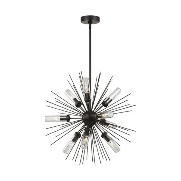 York Bronze Nine-Light Outdoor Chandelier