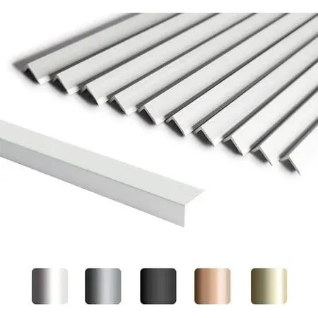 Sunwings Matte 12 in. x 0.18 in. Aluminum Peel and Stick Backsplash Tile Edge Trim