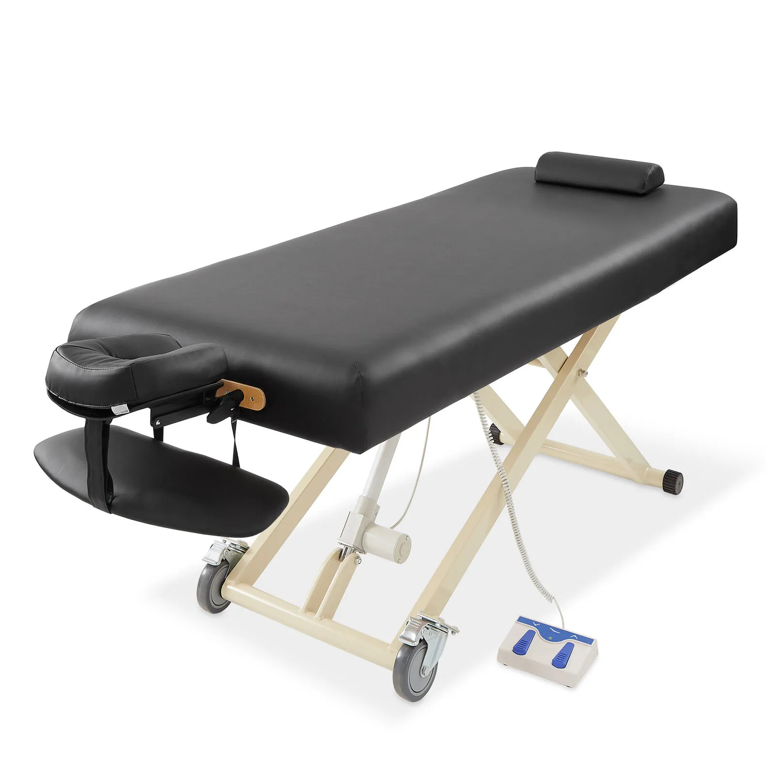 Electric Lift Professional Massage Table with Headrest, Face Cradle and Bolster