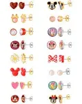 Disney Mickey, Minnie Mouse & Friends Stud Earrings Pack 16 Pairs - Officially Licensed Disney Earrings