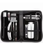 Royce Leather Luxury Travel and Grooming Toiletry Kit, Black