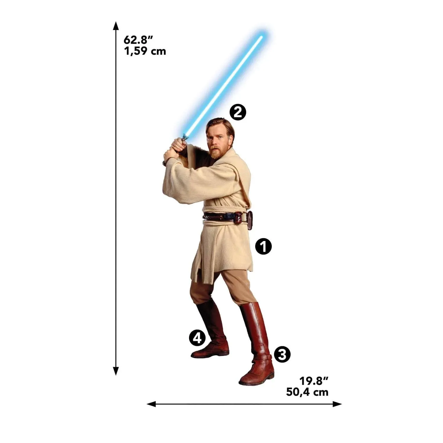 RoomMates Classic Obi-Wan Peel & Stick Giant Wall Decals