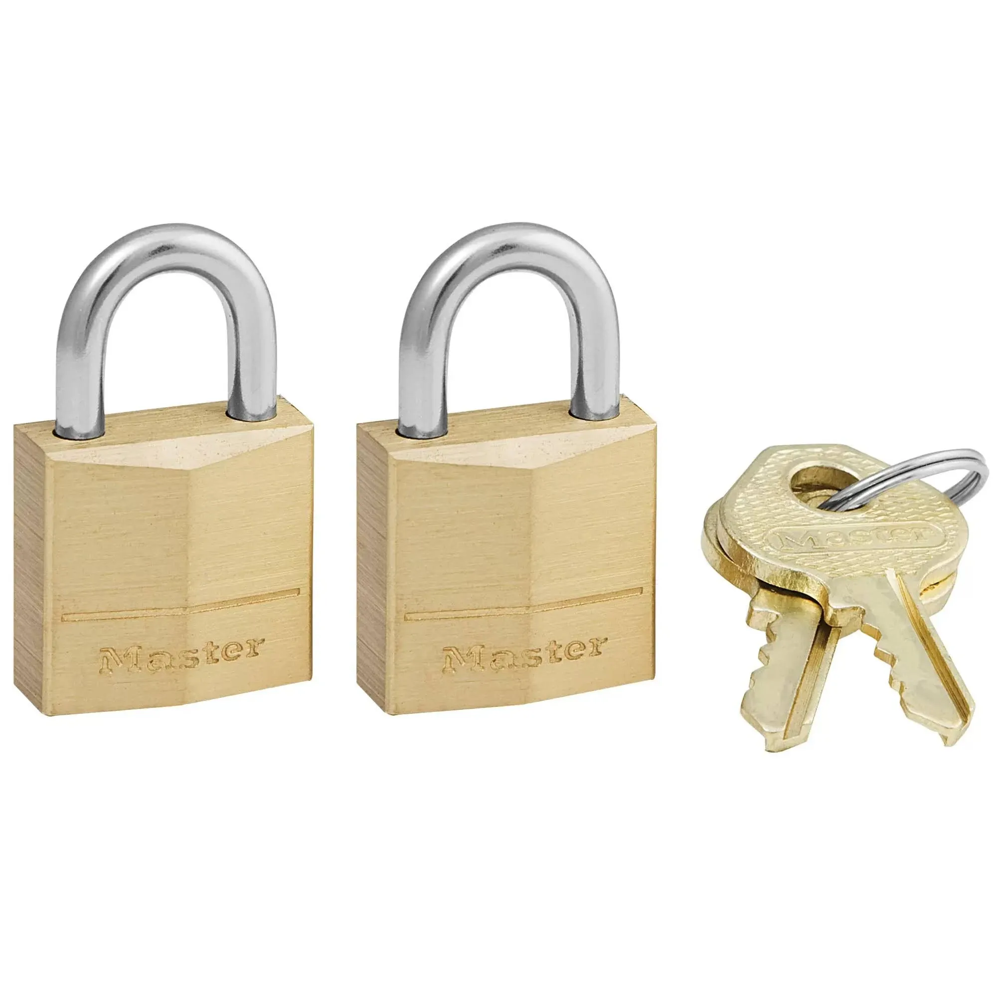 Master Lock 120T Three-Pin Brass Tumbler Locks - 2 pack