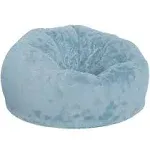 Flash Furniture Duncan Oversized Teal Furry Refillable Bean Bag Chair for All Ages