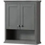 Wyndham Collection Deborah Bathroom Accessory Wall-Mounted Storage Cabinet, Dark Gray