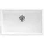 Ruvati 30-Inch Fireclay Undermount / Drop-In Topmount Kitchen Sink Single Bowl - White - RVL3030WH