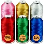 New brothreads - 40 Options- Various Assorted Color Packs of Polyester Embroidery Machine Thread Huge Spool 5000m for All Embroidery Machines