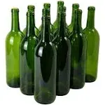 750 ml Emerald Green Claret/Bordeau<wbr/>x Bottles, 12 Wine Bottles Per Case For Wine