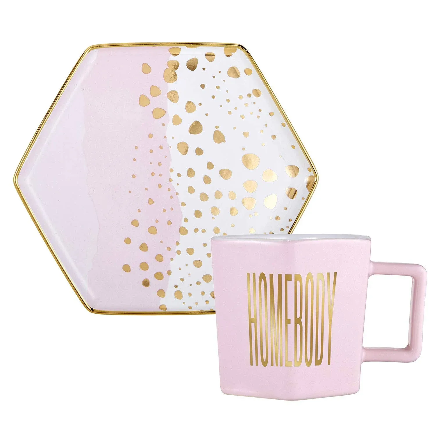 Creative Brands Hexagon Mug & Saucer Set Homebody