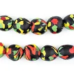 Rasta Fused Recycled Glass Beads (14mm)