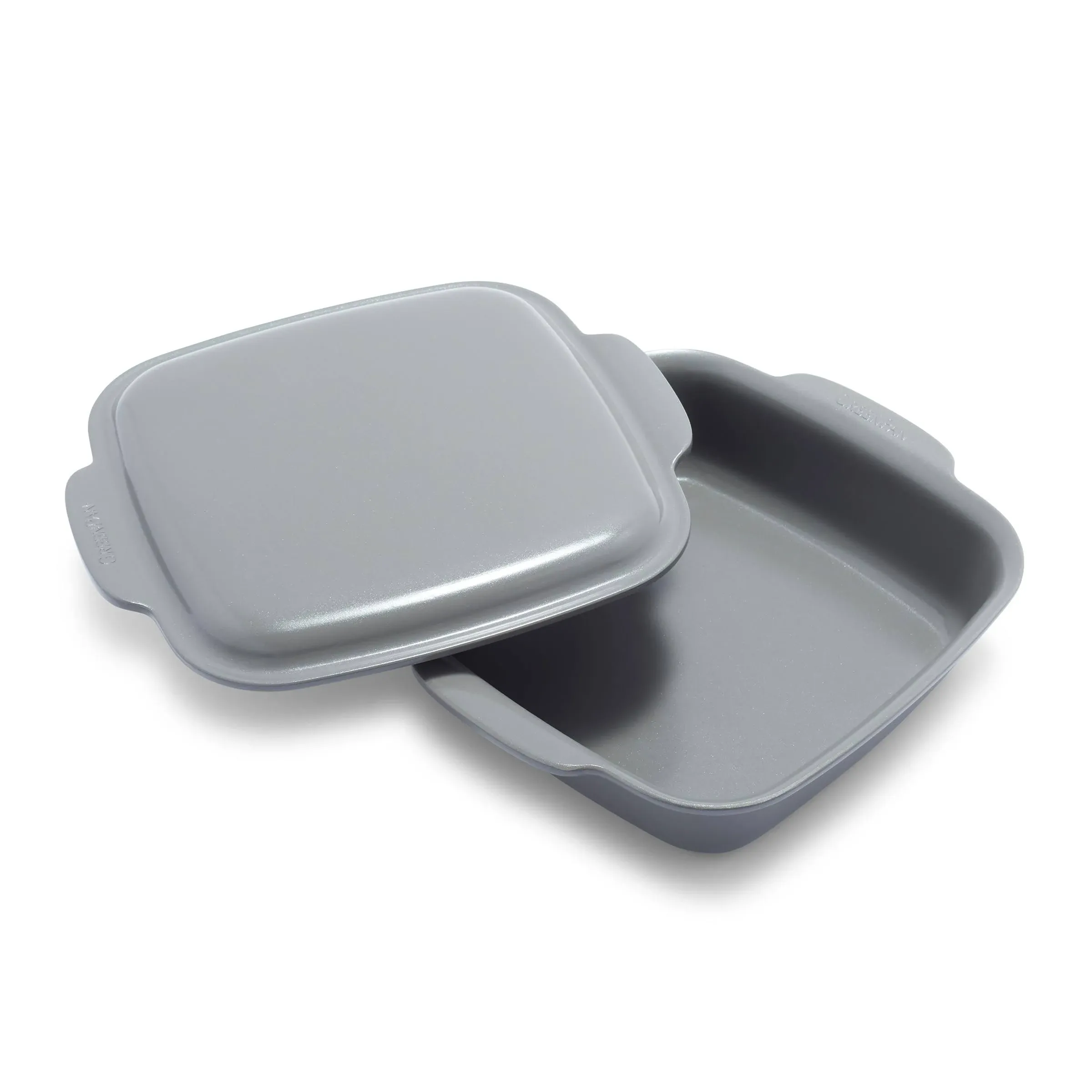 GreenPan Premiere Ovenware Ceramic Nonstick Square Cake Pan 8"x8" with Lid Gray