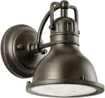 Kichler Hatteras Bay 8" 1 Light Exterior Wall Light with Clear Fresnel Lens Olde Bronze®