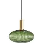 Pendant Light Fixtures Modern Pendant Lighting for Kitchen Island Farmhouse Striped Glass Pendant Light Shade (7.87'', Green)