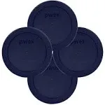 Pyrex Blue 2 Cup Round Storage Cover #7200-PC for Glass Bowls 4-Pack