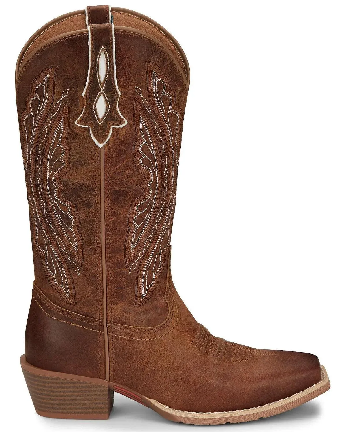 Justin Women&#039;s L2962 Rein 12&#034; Waxy Tan Square Toe Riding Heel Western Boots