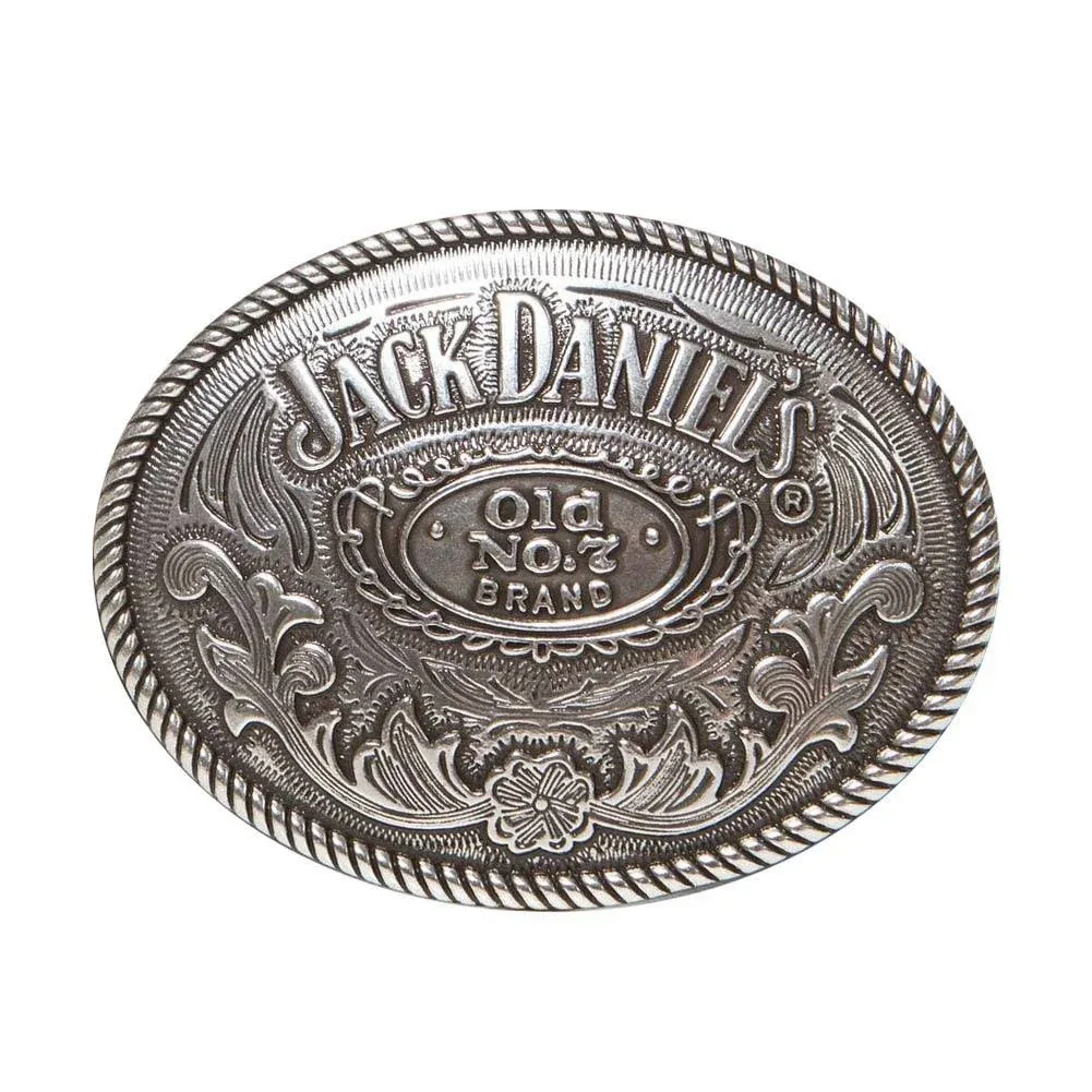 Jack Daniels Oval Belt Buckle Silver