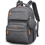 BabbleRoo: Wide Top Diaper Backpack Dark Grey