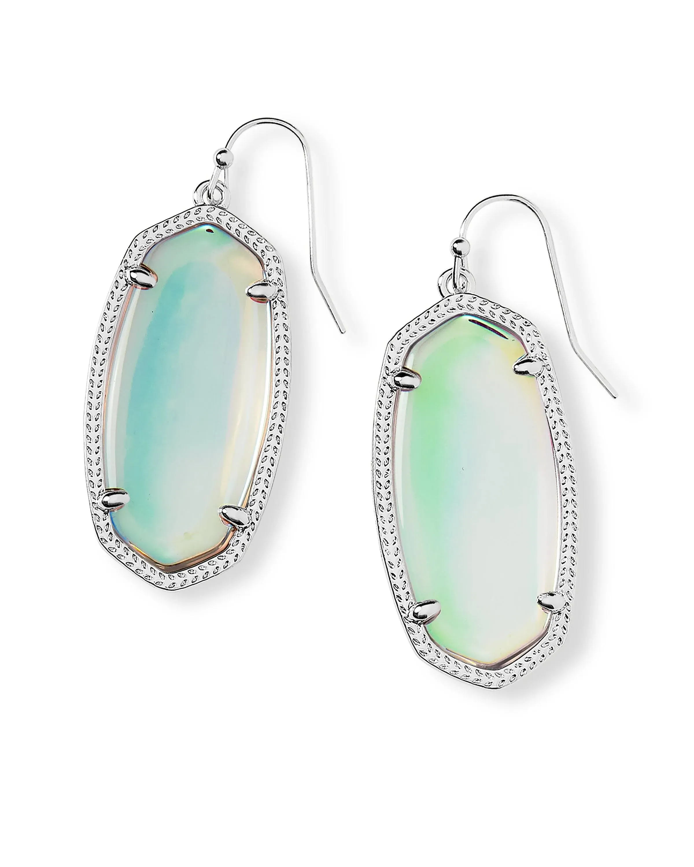 Kendra Scott : Elle Silver Drop Earrings in Dichroic Glass