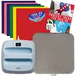 Cricut EasyPress 3 9x9 - Blue Heat Press Machine with Iron On Rainbow Sampler and Easy Press 20x16 Heat Mat, Size: 9 x 9