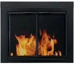 Pleasant Hearth Alpine Black Fireplace Glass Doors - Medium