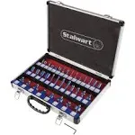 Router Bit Set- 35 Piece Kit with Shank and Aluminum Storage Case by Stalwart