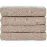 Nate Home by Nate Berkus Cotton Textured Weave Hand Towels - Set of 4 - Beige