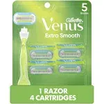 Gillette Venus Extra Smooth Women&#039;s Razor Handle + 4 Blade Refills Value Pack