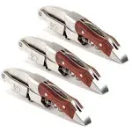 Professional Waiter Corkscrew Wine Key for Bartenders Set of 3,With Long Rosewood Handle Stainless Steel Handle Wine Opener for Bar Restaurant Waiters, Sommelier, Bartend (Rose Wood 3 Packs)