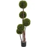 Nearly Natural 4 ft. Boxwood Topiary UV Resistant (Indoor/Outdoor)