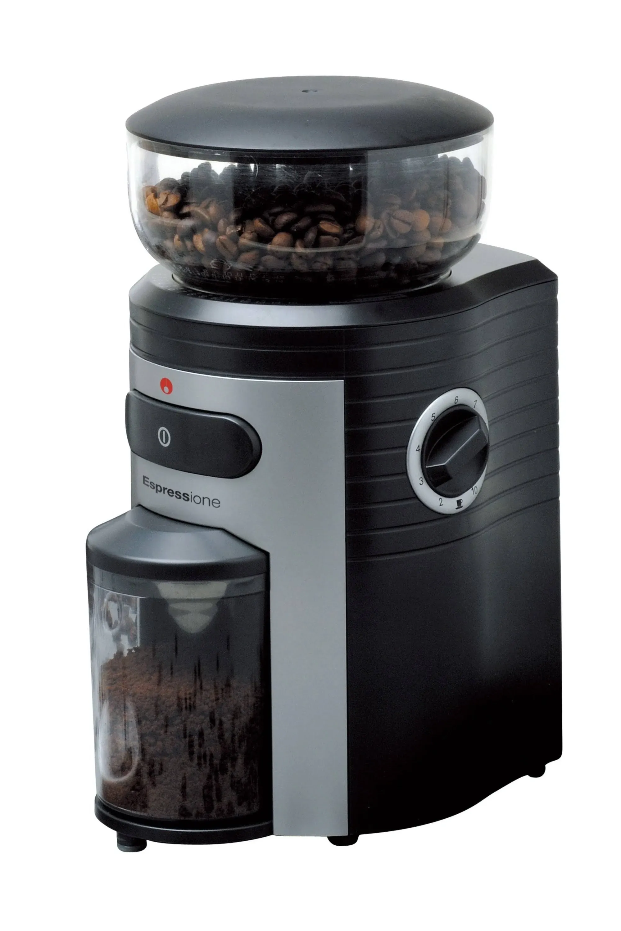 Espressione Professional Conical Burr Coffee Grinder, Black/Silver