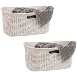 Mind Reader Set of 2 40L Ventilated Laundry Basket Ivory