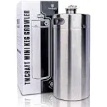 128OZ Stainless Steel Mini Keg, Portable Beer Growler with Exhaust Valve Designe