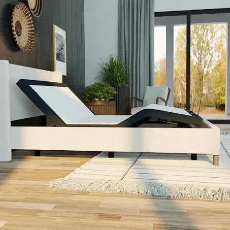 Blissful Nights Full Adjustable Bed Base with Wireless Remote Head and Foot Incline and No Tools Required Assembly