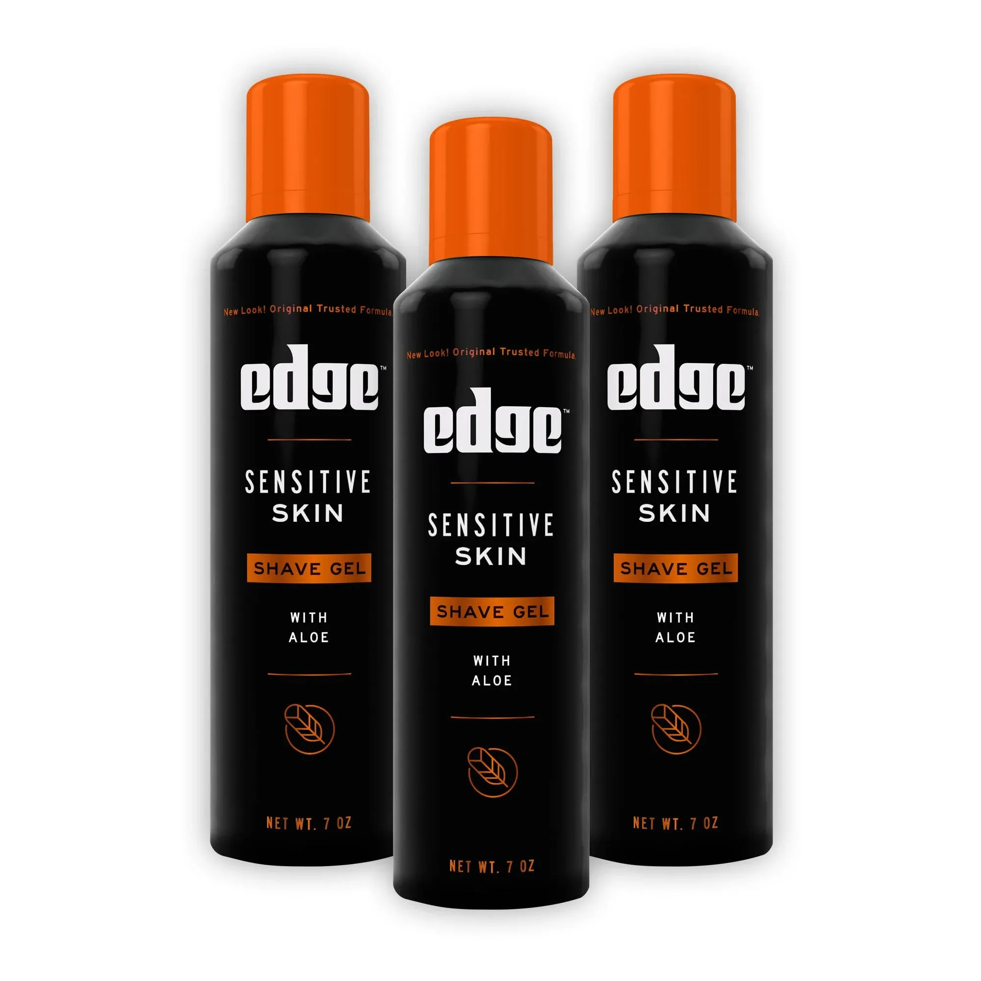 Edge Shave Gel for Men, Sensitive Skin with Aloe, 7oz (3 Pack) - Shaving Gel for Men That Moisturizes, Protects and Soothes to Help Reduce Skin