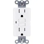 GE 32075 15A Tamper-Resistant Self-Test GFCI Outlet (White)