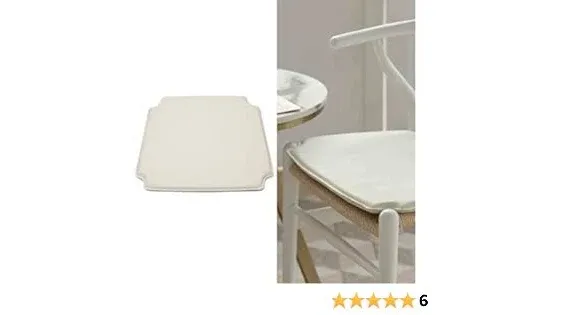 Tomile Wishbone Chair Cushion Pad, Dining Chair Cushions for Wishbone Chair, Y Chair Pads, Easy Clean (White pad)