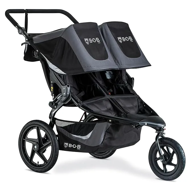 BOB Gear Revolution Flex 3.0 Duallie Double Jogging Stroller, Graphite Black