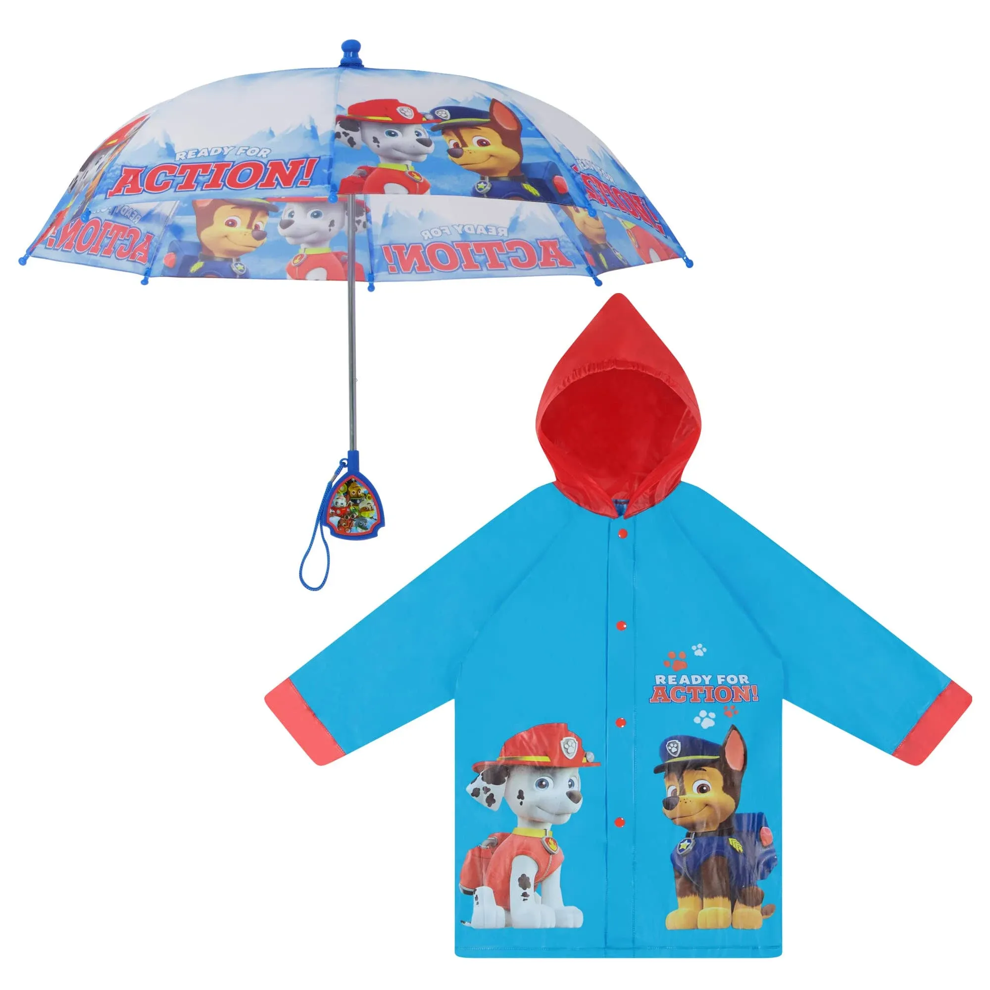 Nickelodeon Paw Patrol Slicker and Umbrella Set, Toddler and Little Boys, Medium, Age 4-5 / Light Blue