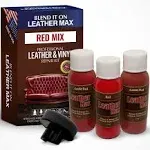 Leather Max Quick Blend Refinish and Repair Kit, Restore Couches, Recolor Furniture & Repair Car Seats, Jackets, Sofa, Boots / 3 Color Shades to Blend with/Leather Vinyl Bonded and More (Red Mix)