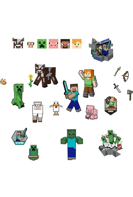 Minecraft Characters Peel & Stick Wall Decals