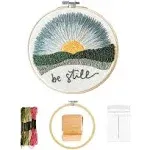 Elly & Grace Christian Embroidery Kit with Embroidery Hoop, Easy Embroidery Kit for Beginners and Adults, Full Embroidery Hoop Kit with Needles and Thread Included (Silent Night)