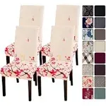 Searchi Dining Room Chair Covers Slipcovers Set of 4, Spandex Super Fit Stretch Removable Washable Kitchen Parsons Chair Covers