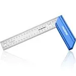 WORKPRO 8 inch Try Square with Aluminum Handle - Woodworking Square Precision for Professional Carpentry Use & Premium Stainless Steel Ruler