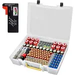 ALKOO Battery Organizer Storage Holder- Batteries Case Containers Box with Tester Checker BT-168. Garage Organization Holds 225 Batteries AA AAA C D