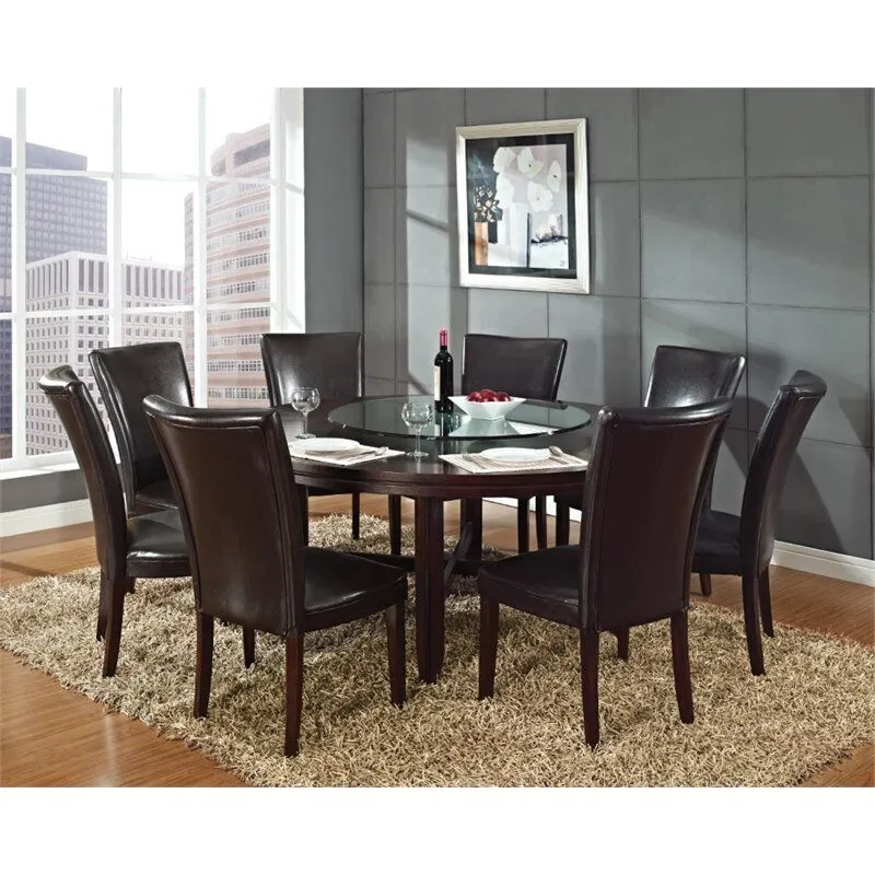 Steve Silver Hartford Round 72&#034; Dining Table in Dark Oak