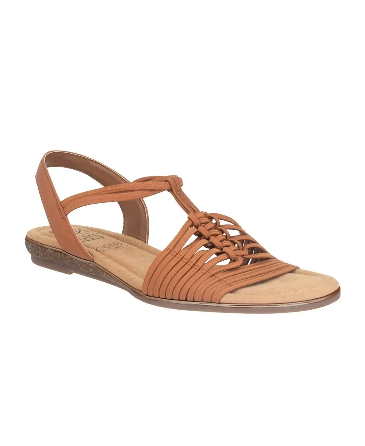 Impo Women's Barella Stretch Flat Sandals - Cognac - Size 7.5M